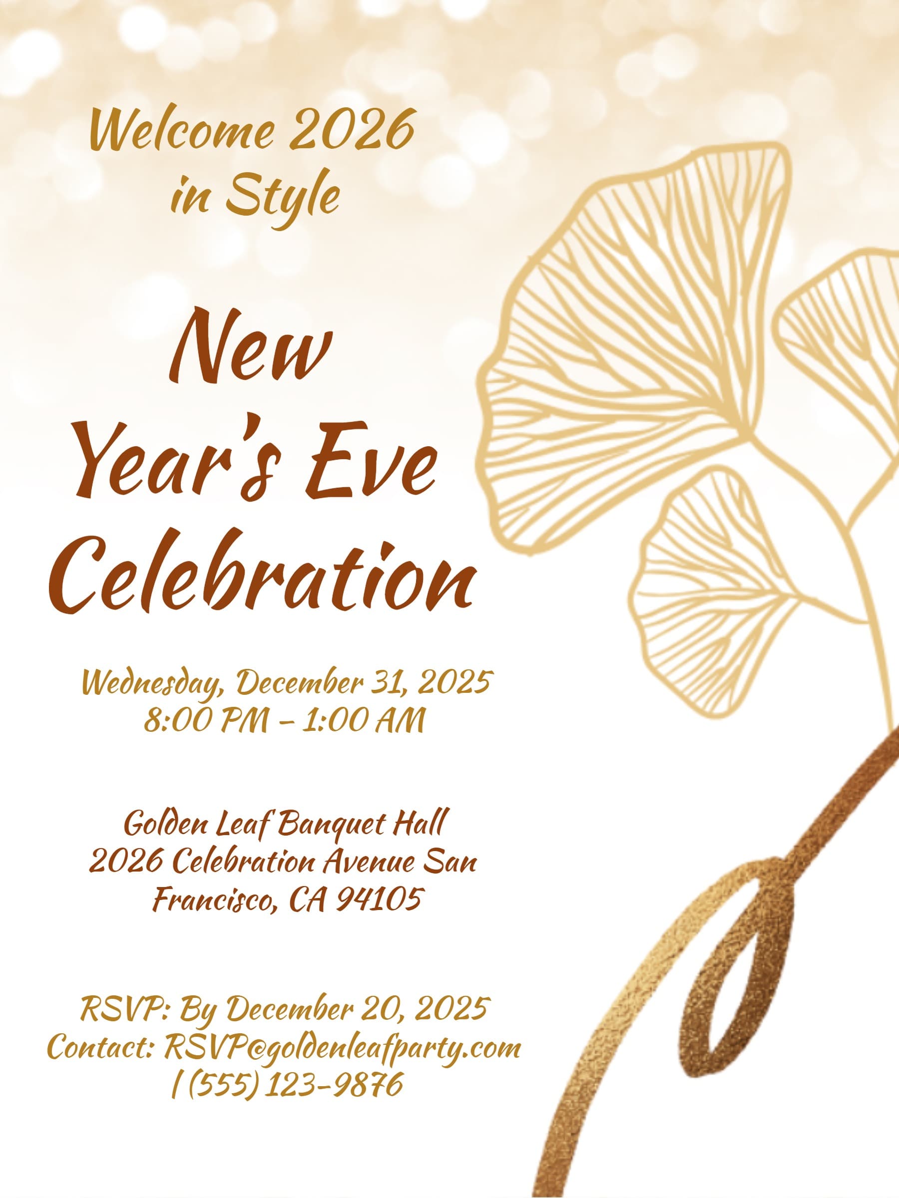 NEW YEAR GOLD INVITE
