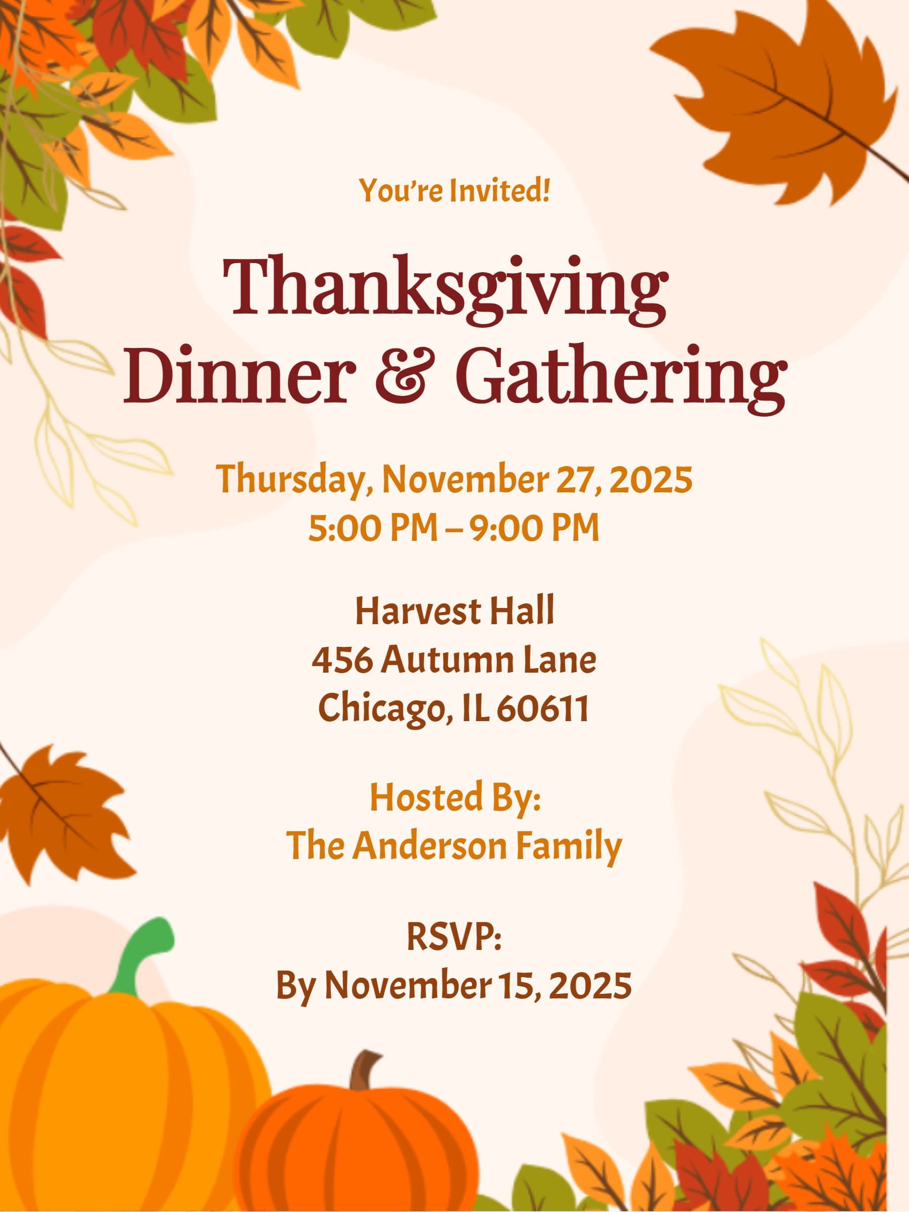 THANKSGIVING PARTY INVITE