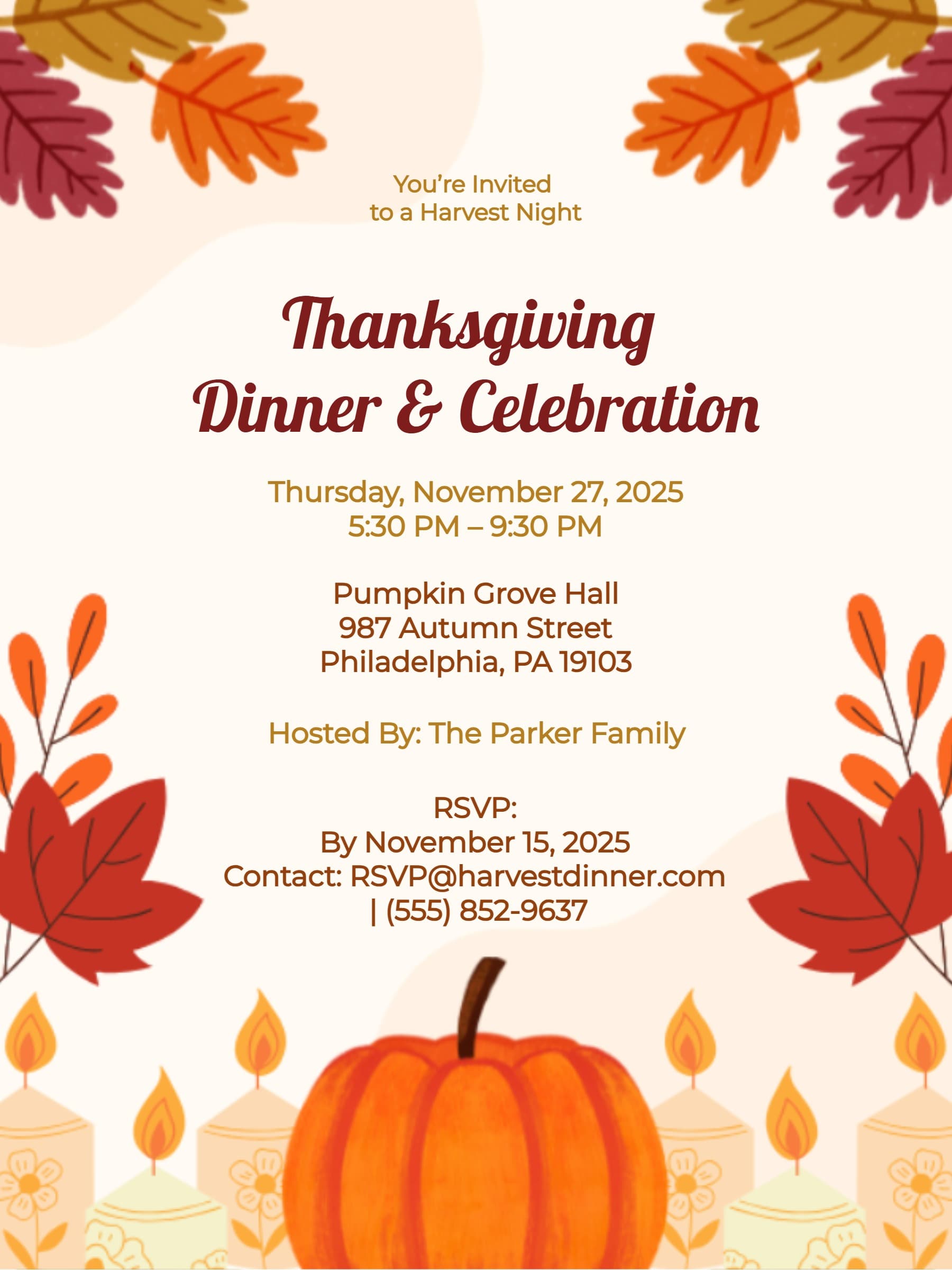 THANKSGIVING PUMPKIN INVITE