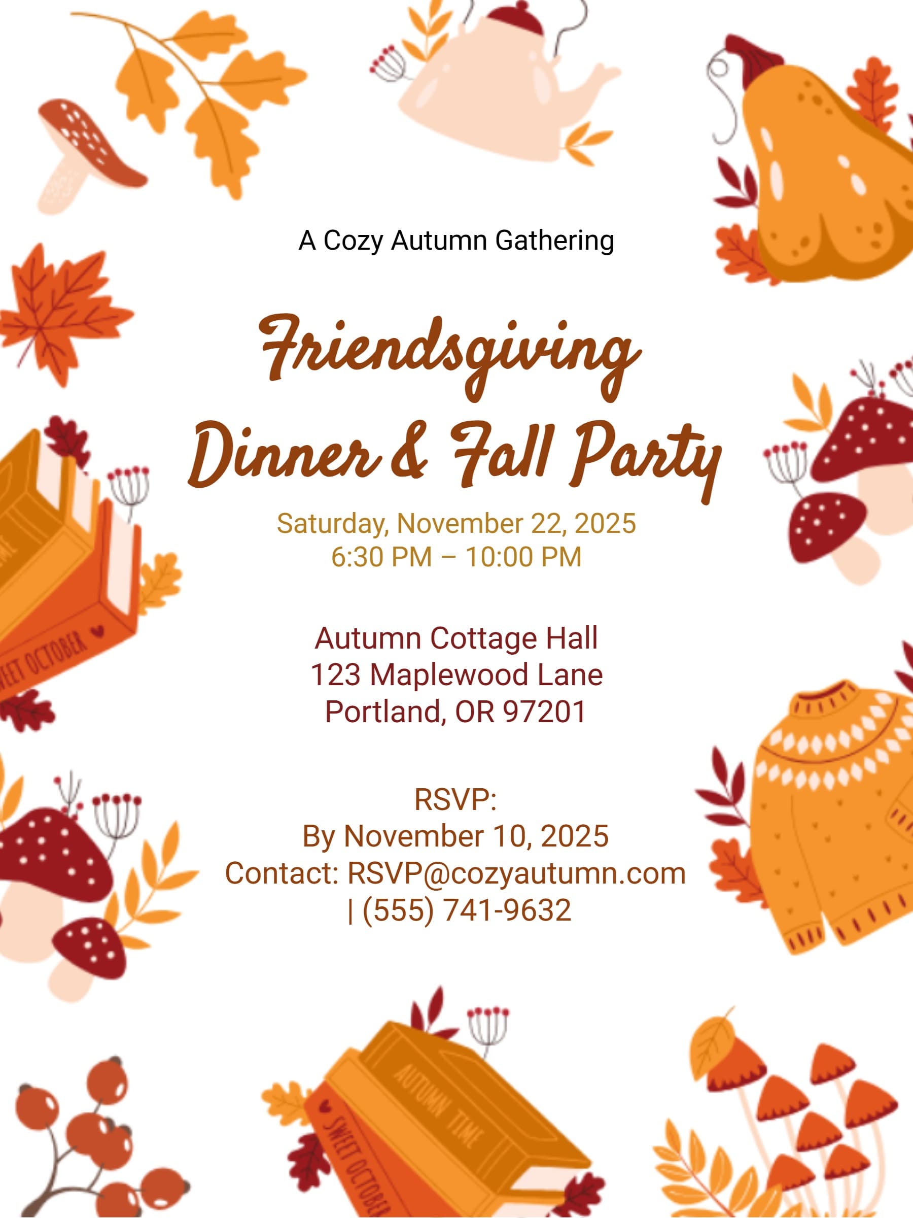 AUTUMN COZY PARTY INVITE