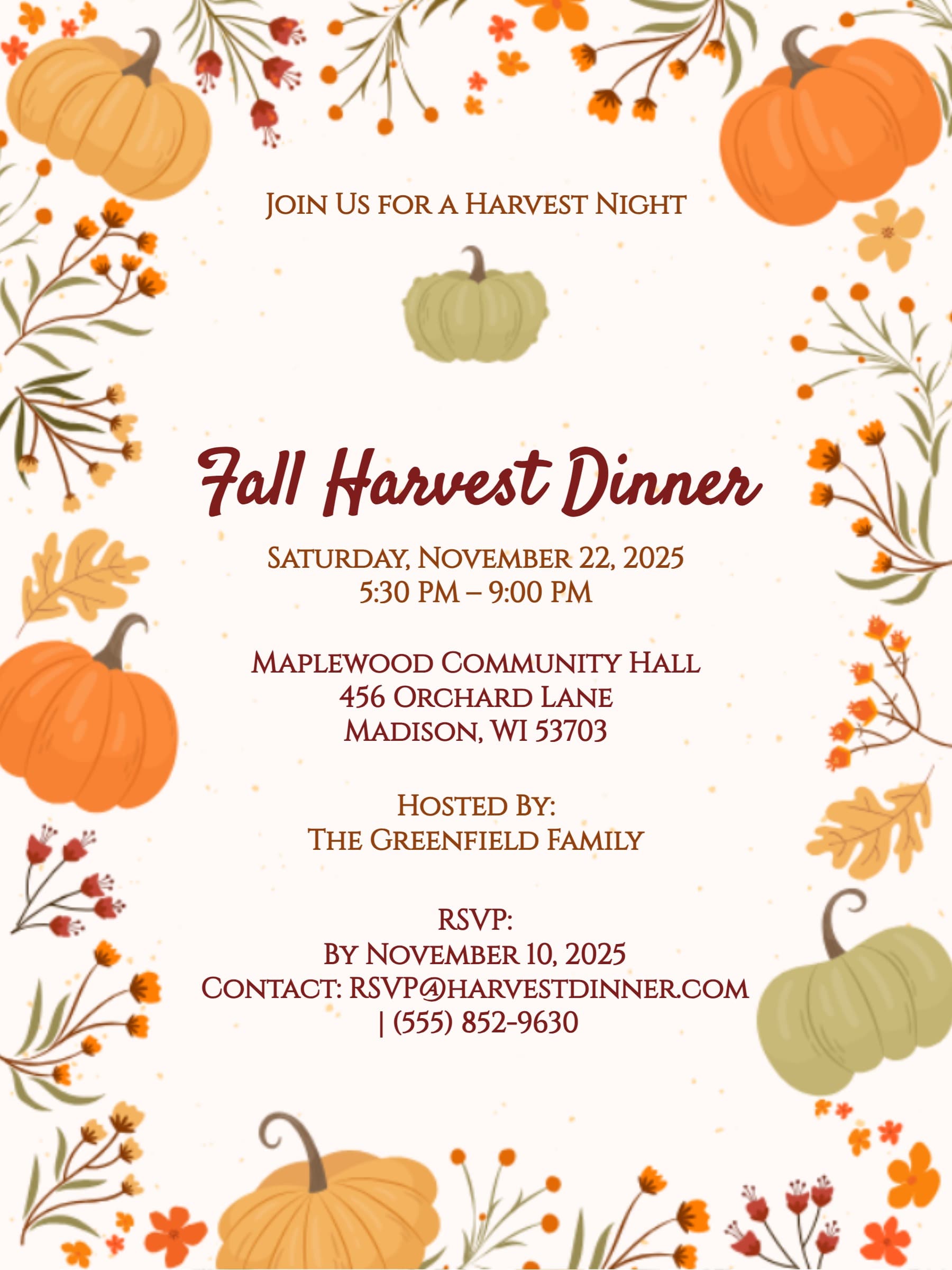 FALL HARVEST INVITE