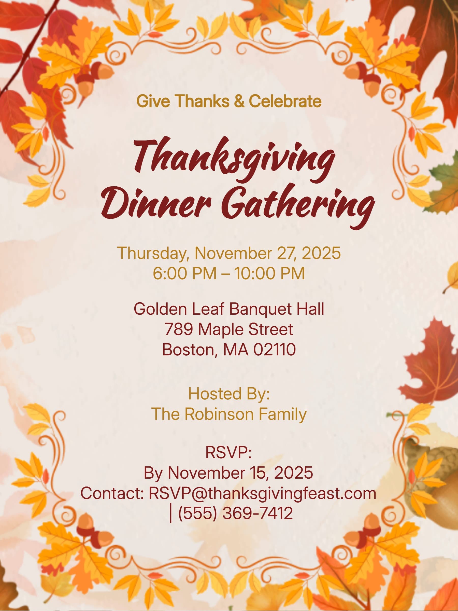 AUTUMN LEAVES INVITE