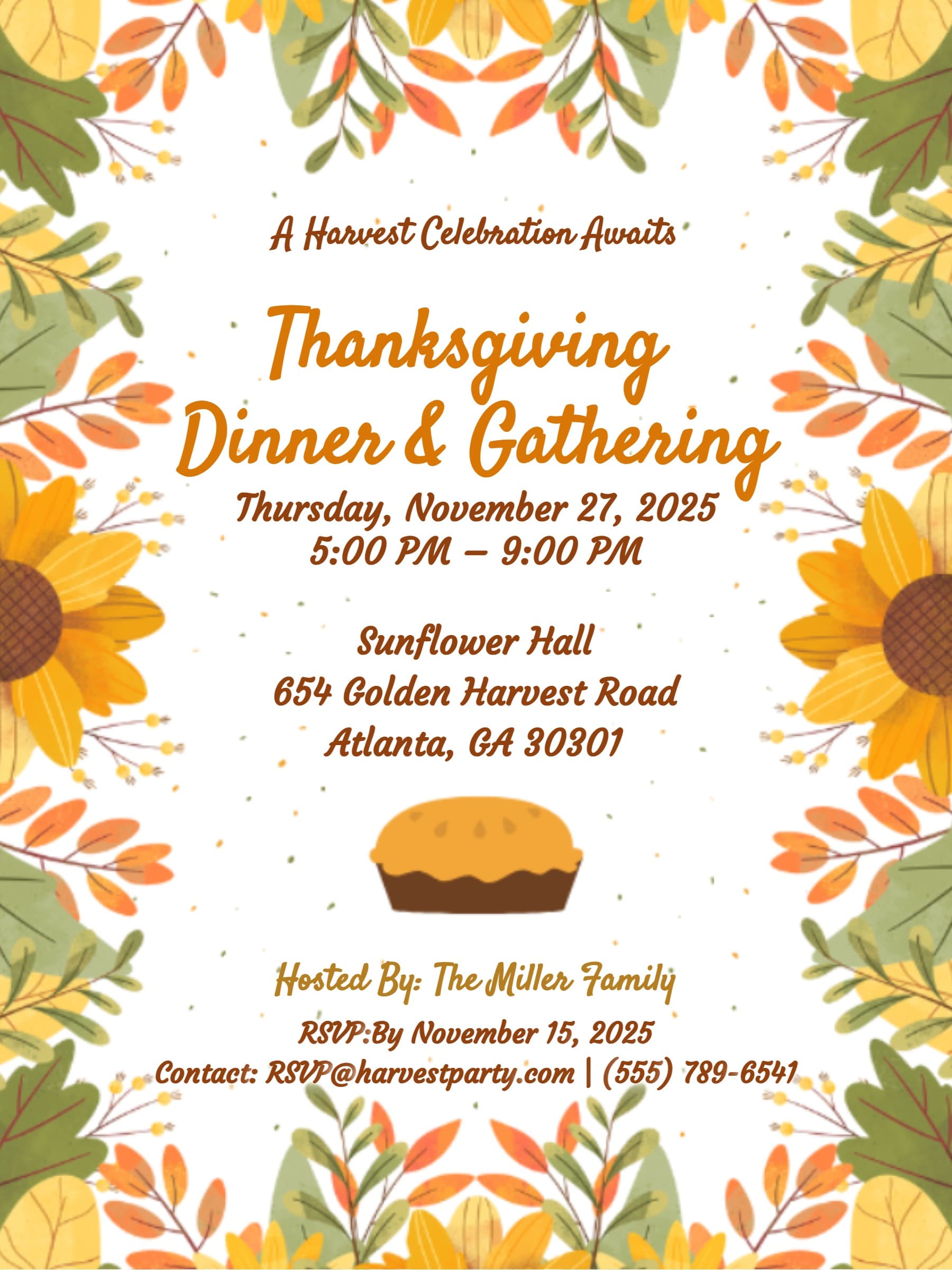 THANKSGIVING SUNFLOWER INVITE