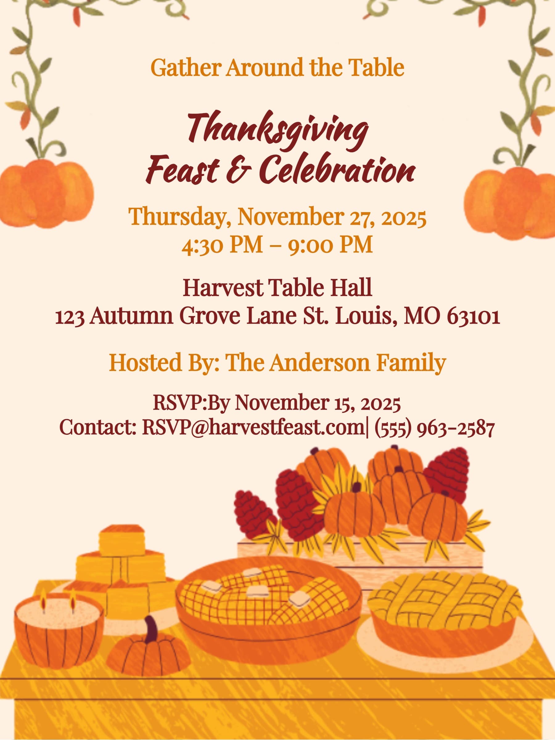 THANKSGIVING FEAST INVITE