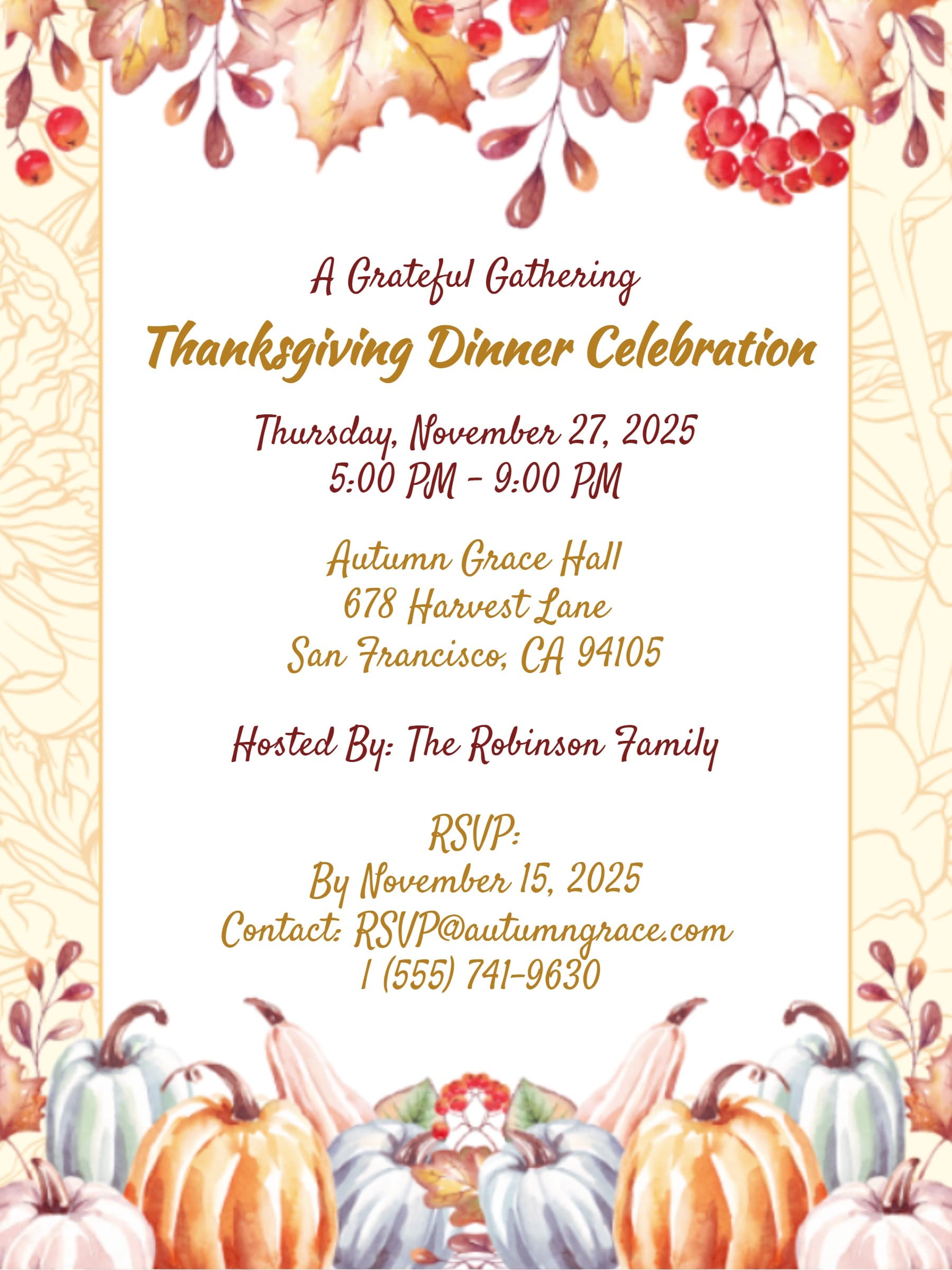 THANKSGIVING ELEGANT INVITE