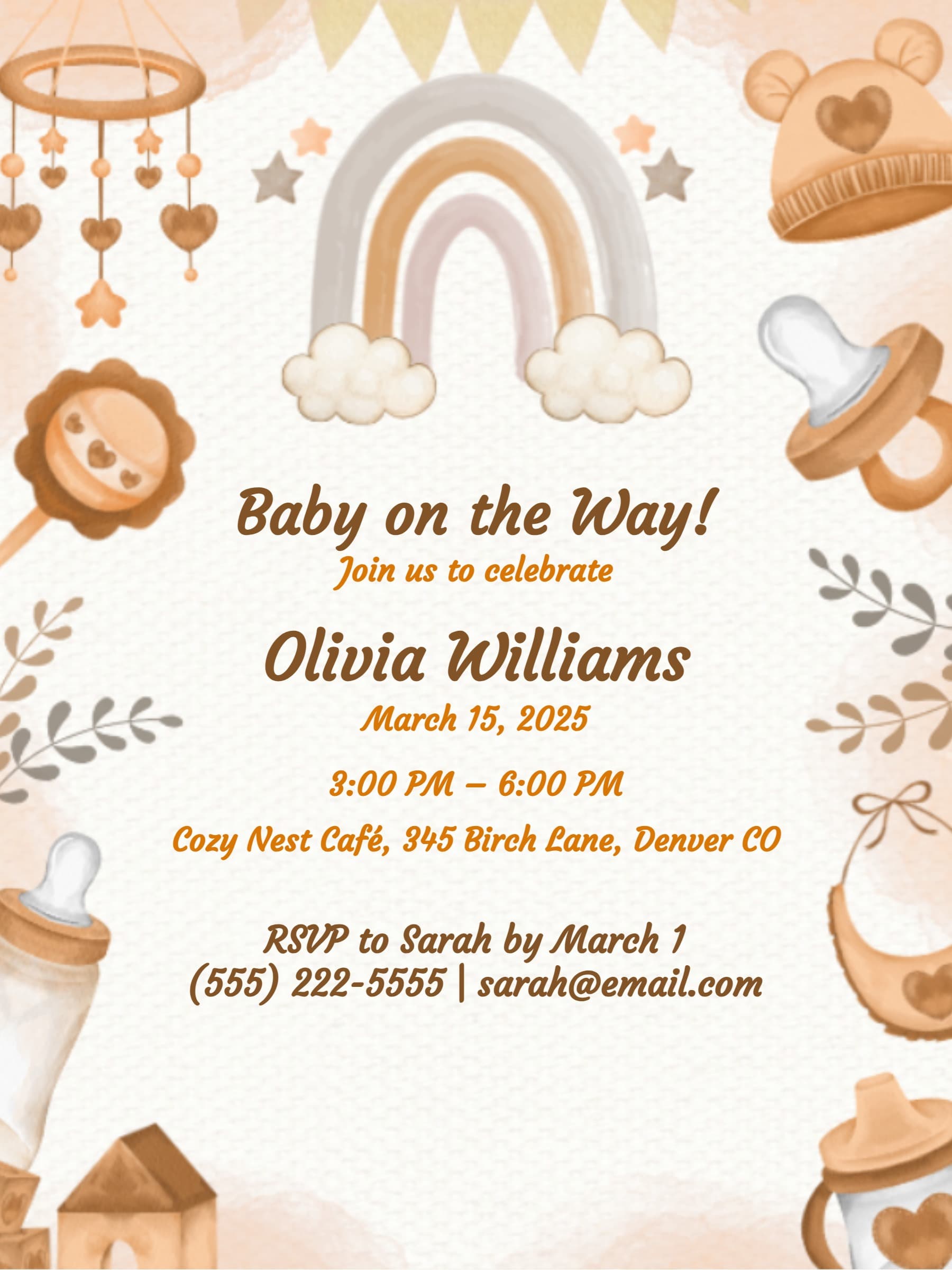 RAINBOW BOHO BABY INVITE