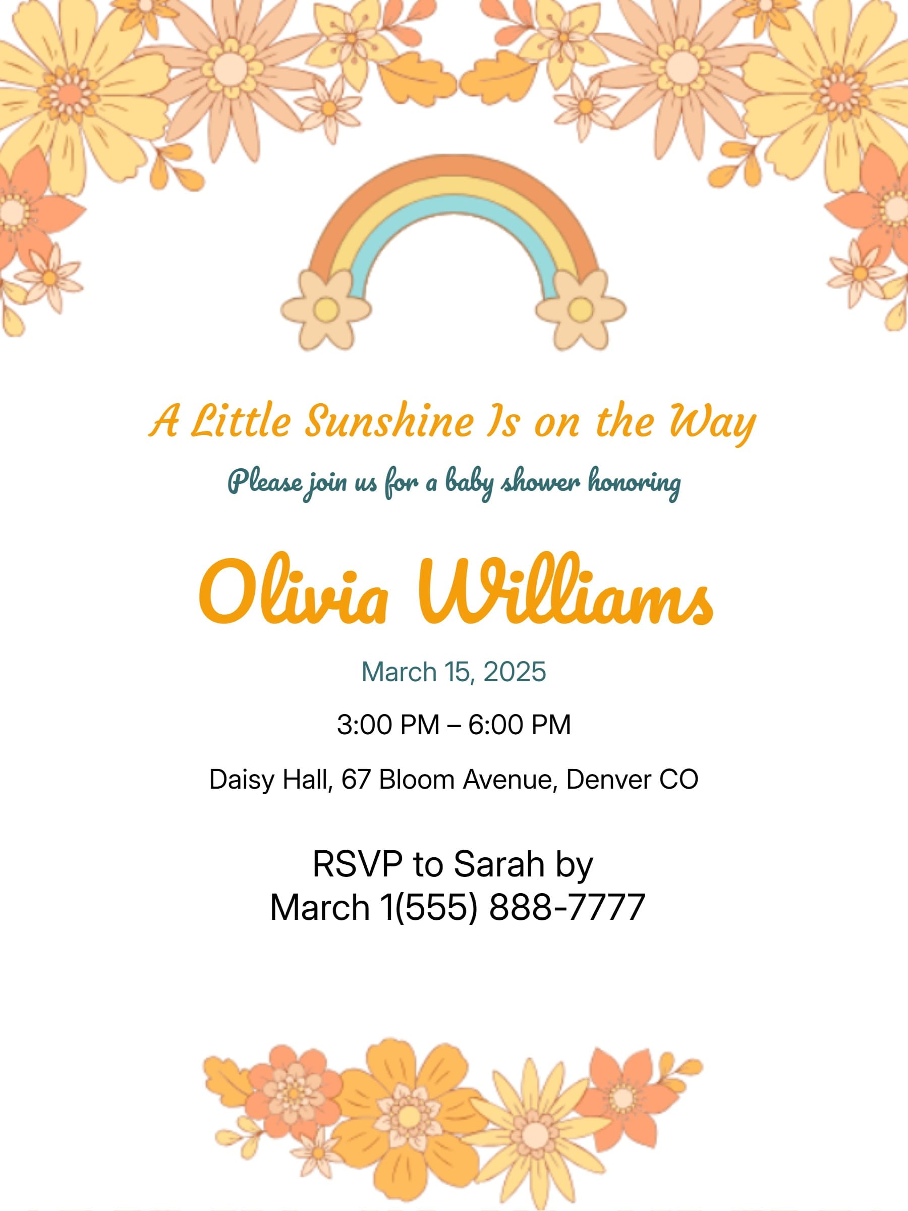 RAINBOW FLORAL INVITE