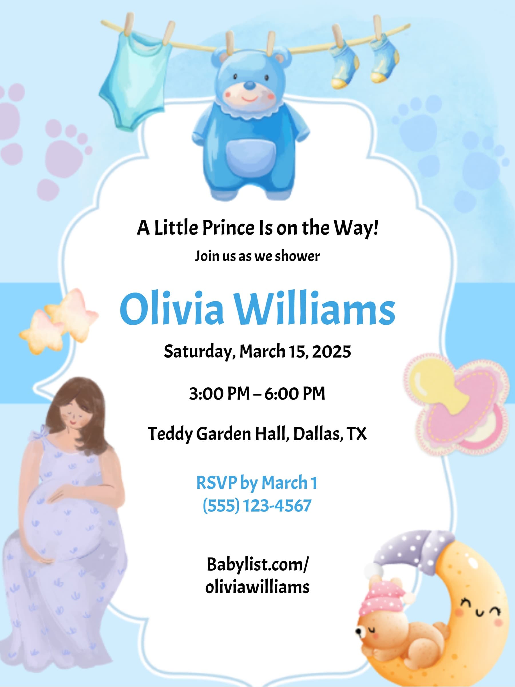 MAMA BEAR BABY BOY INVITE