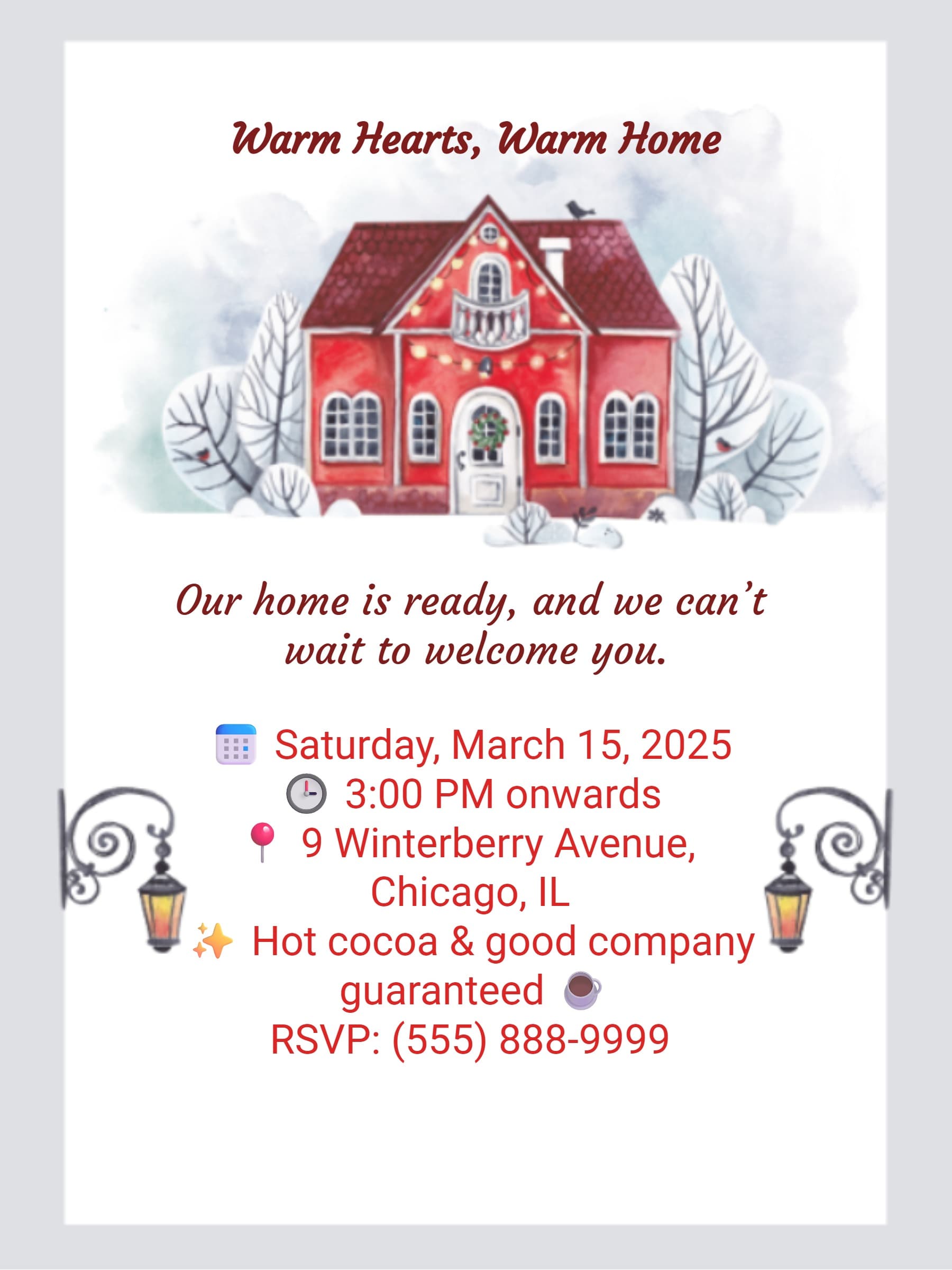 WINTER HOUSE HOUSEWARMING