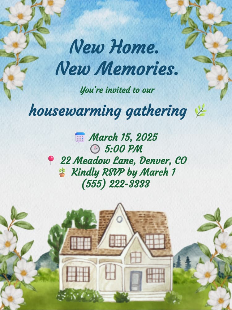 Free Housewarming Invitations Online – Custom Templates
