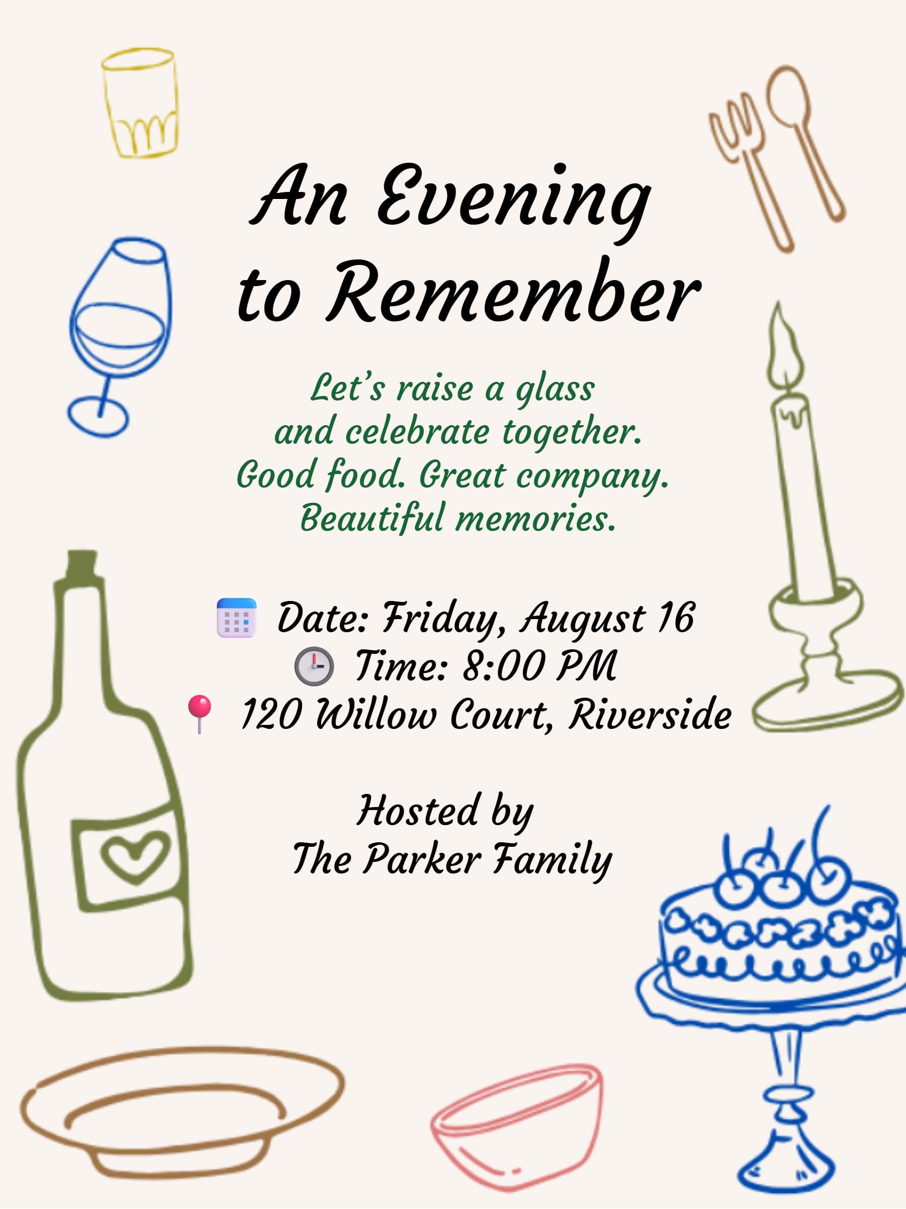 Elegant Dinner Party Invitation