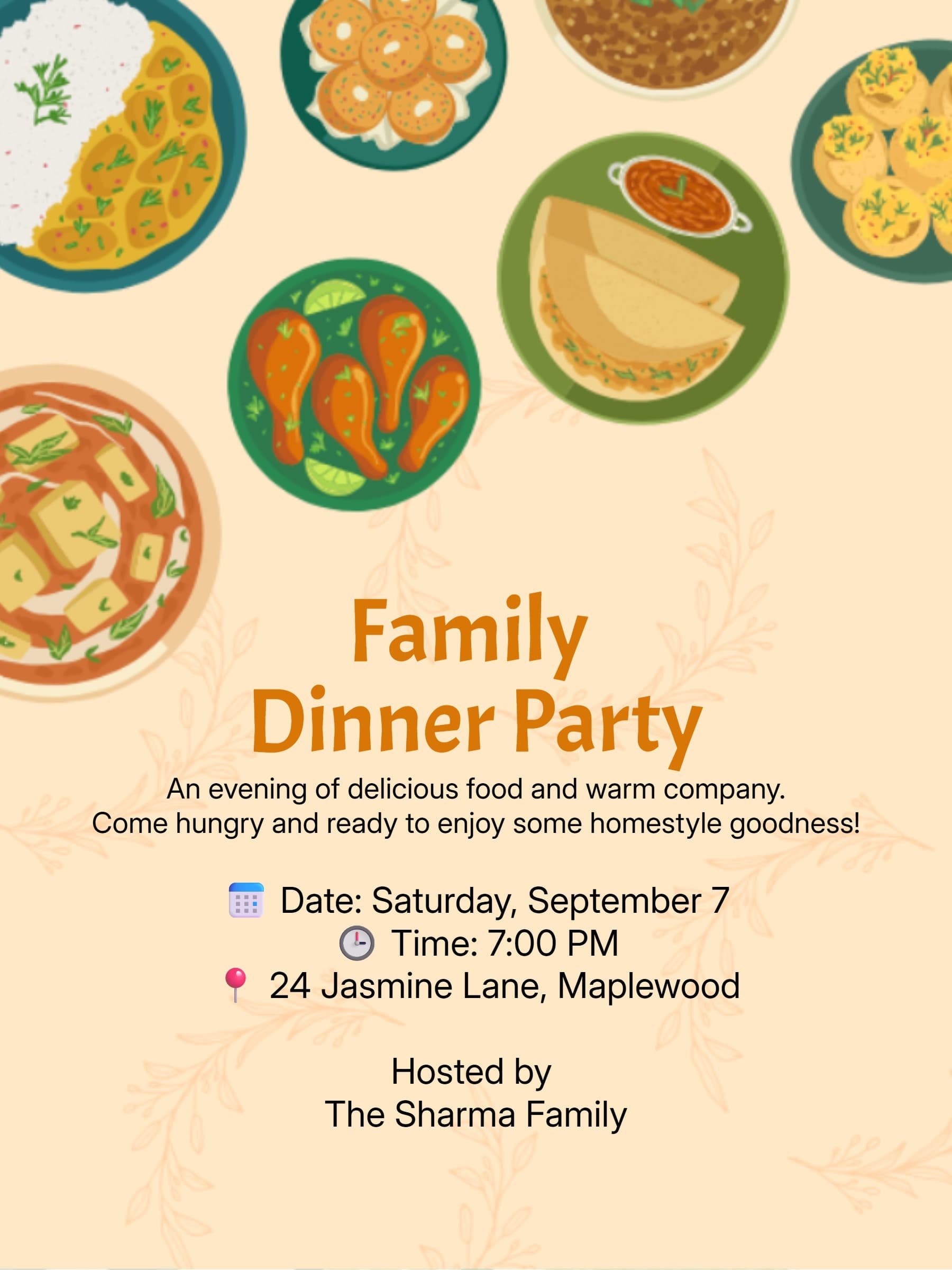 Family Dinner Party Invitation