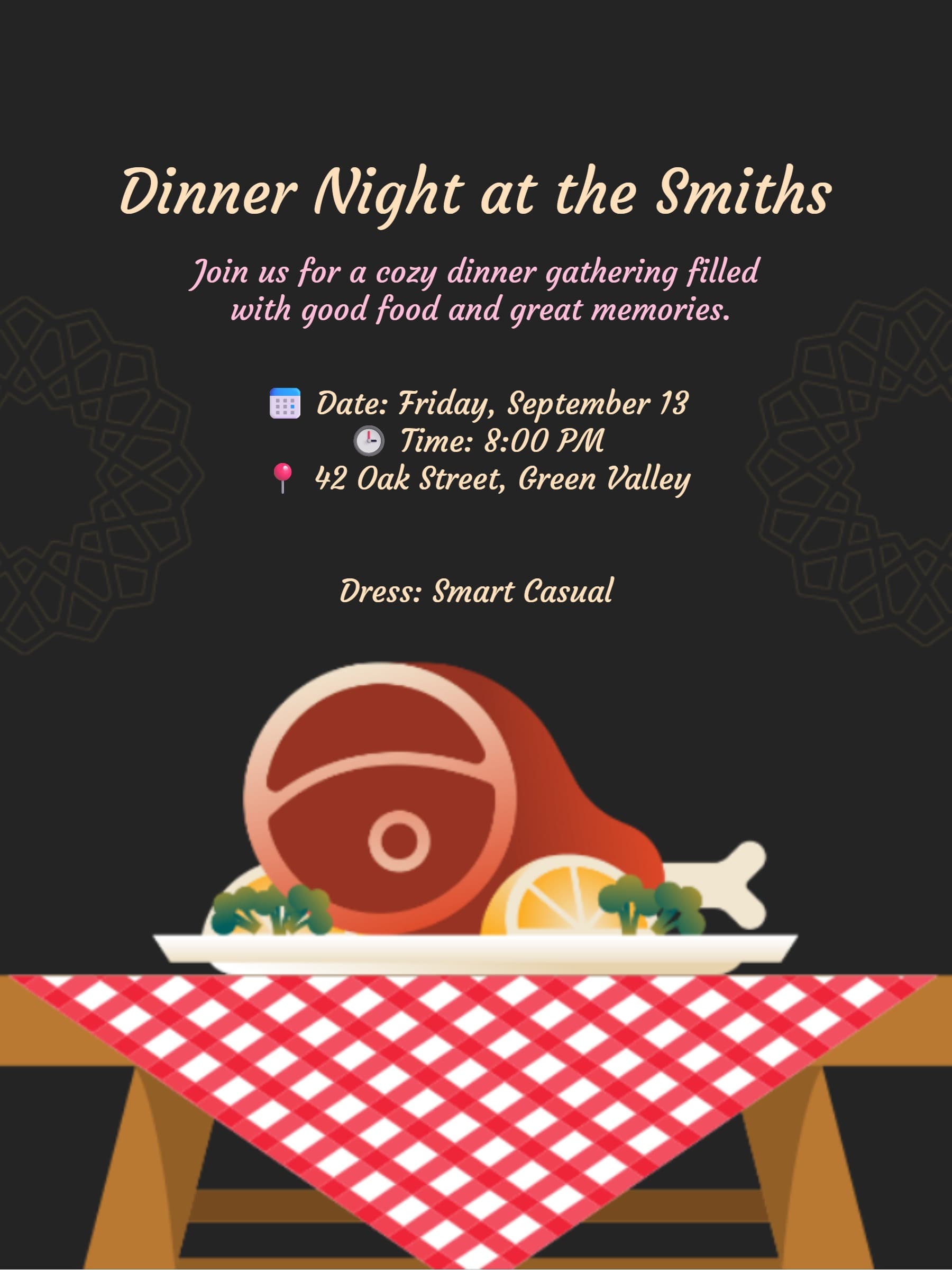 Classic Dinner Party Invitation