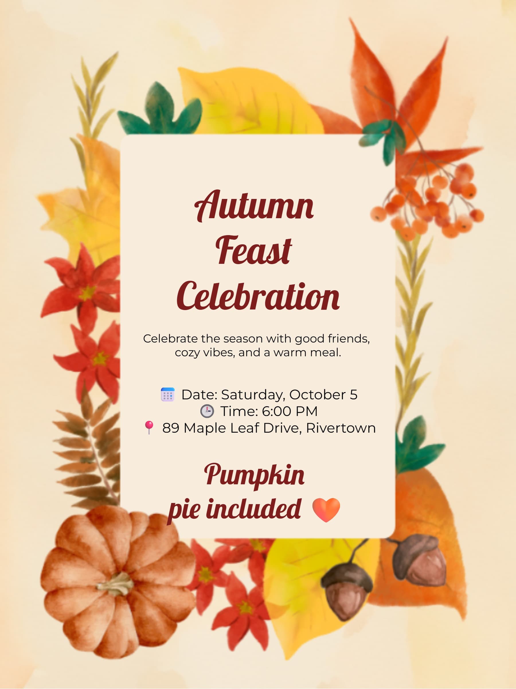 Autumn Dinner Invitation