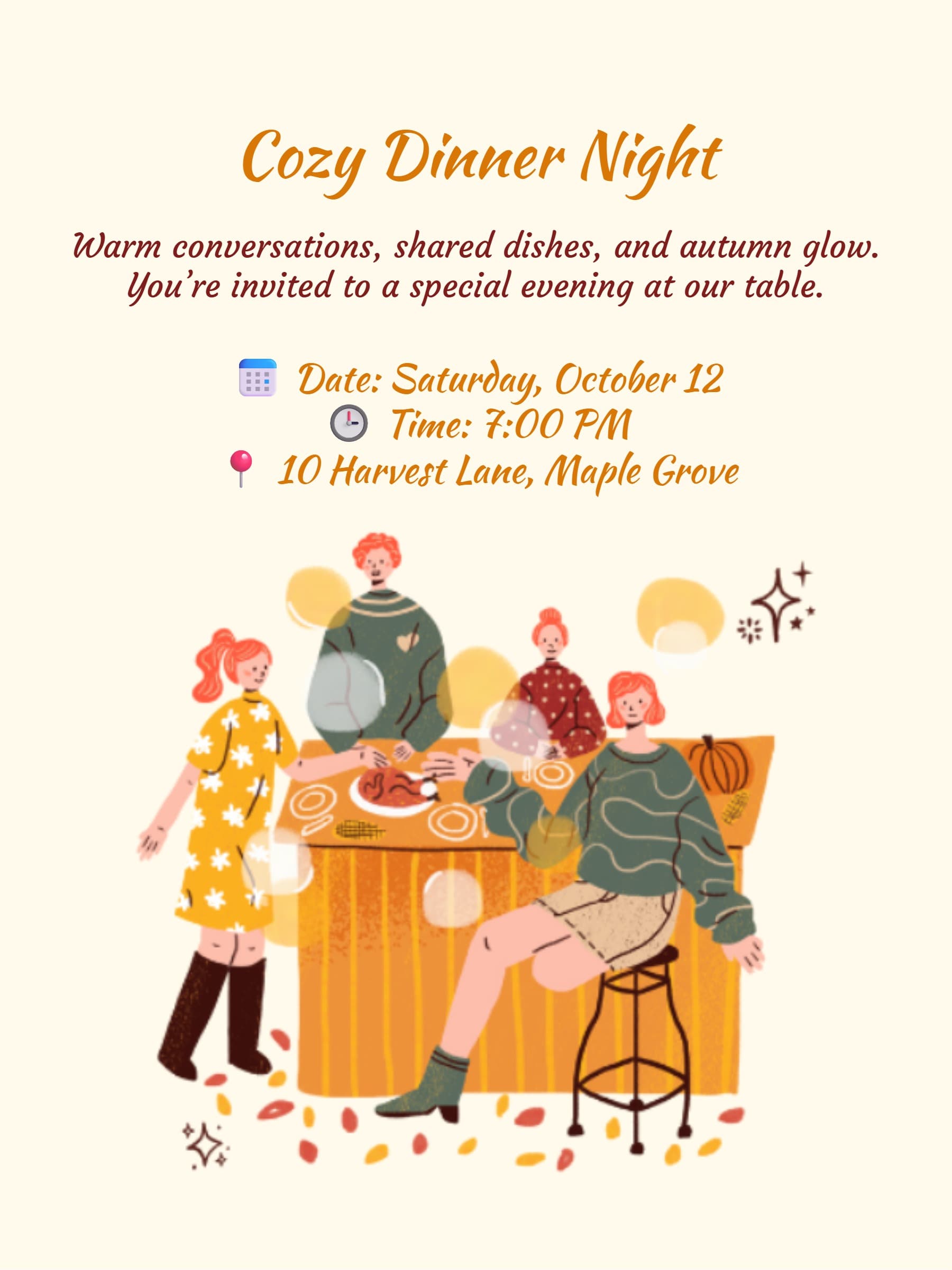 Cozy Dinner Party Invitation