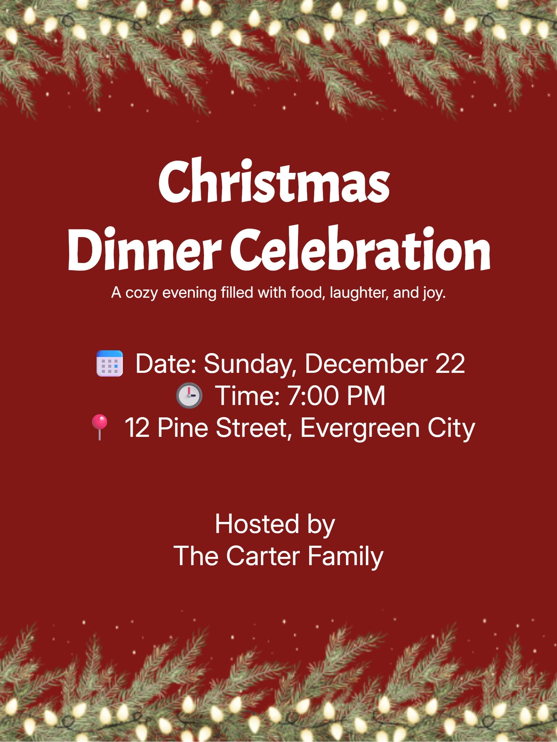 Christmas Dinner Party Invitation