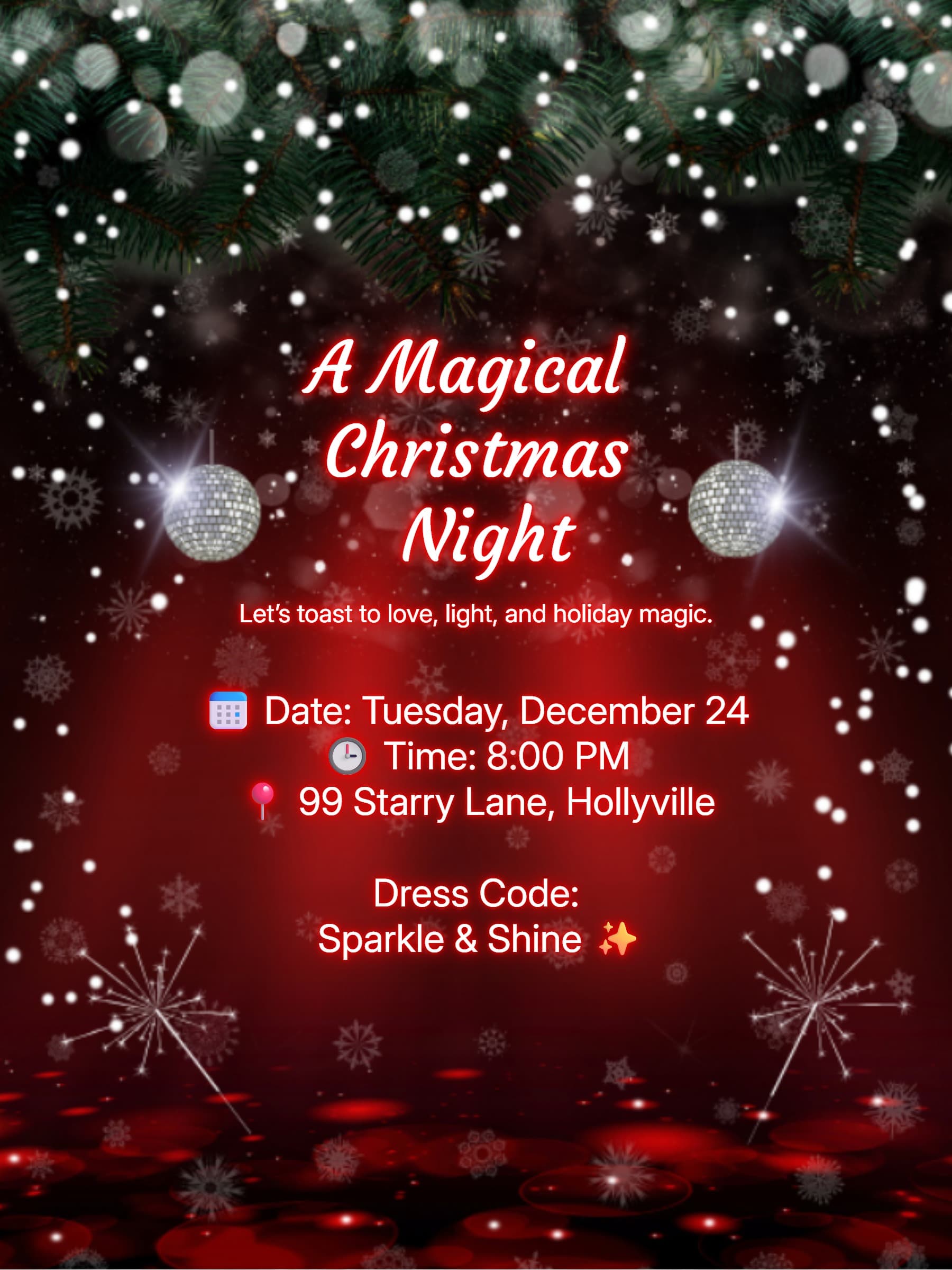 Elegant Christmas Celebration Invitation