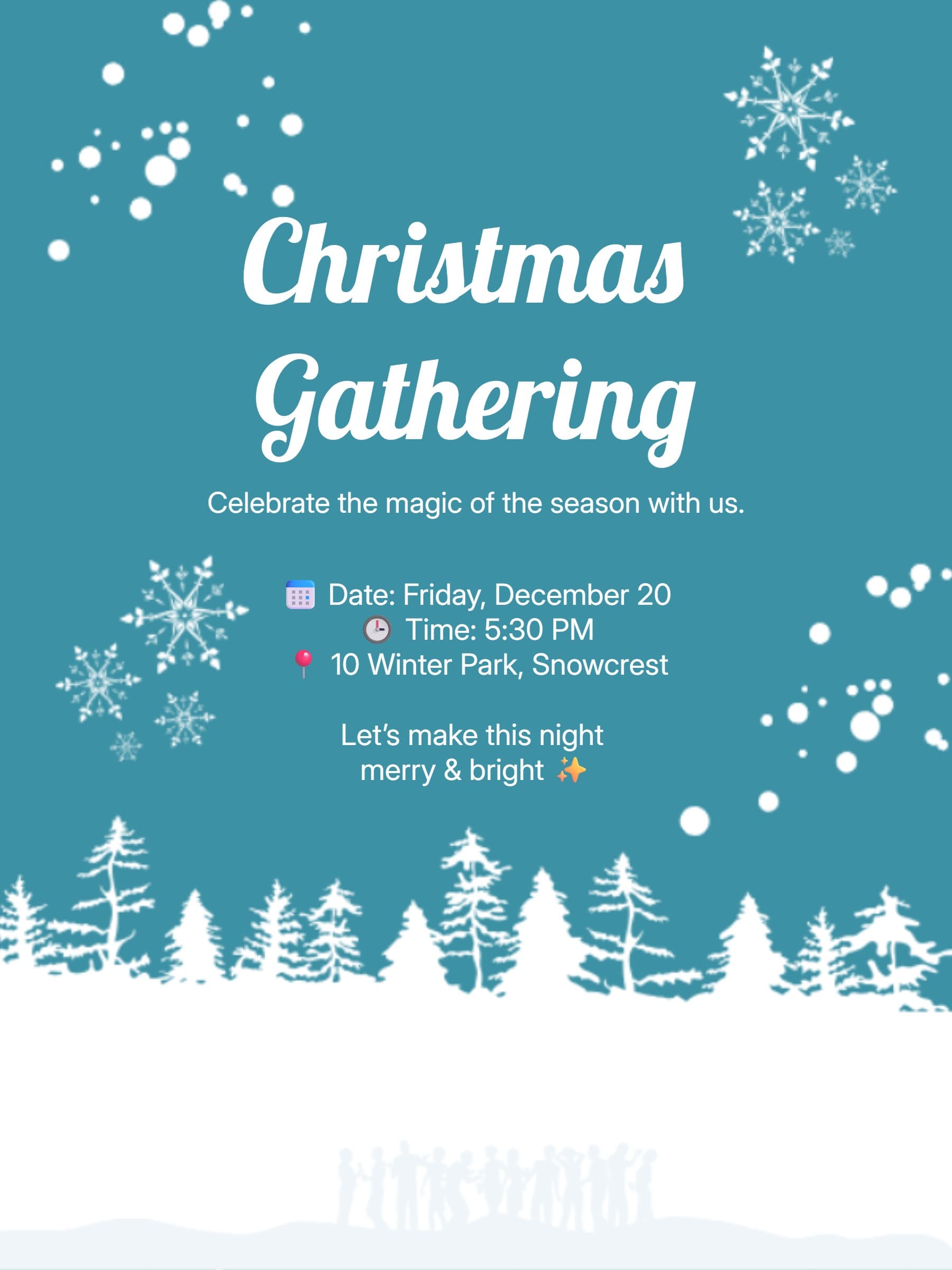 Snowflake Christmas Invitation