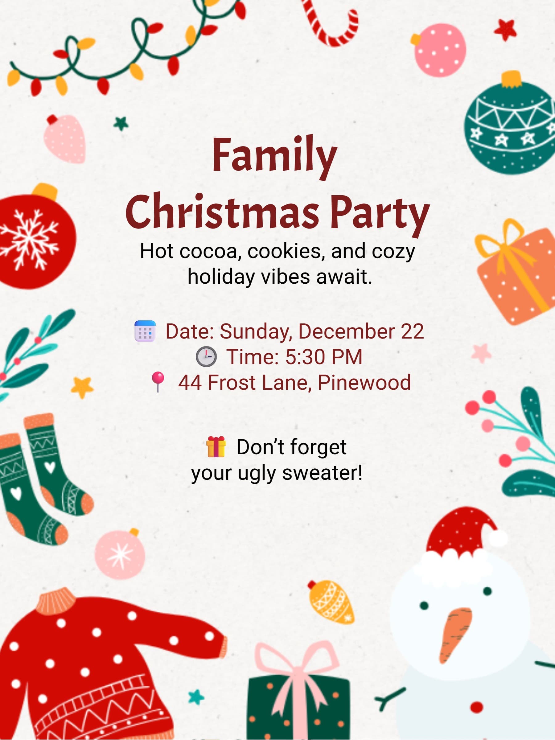 Christmas Family Party Invitation