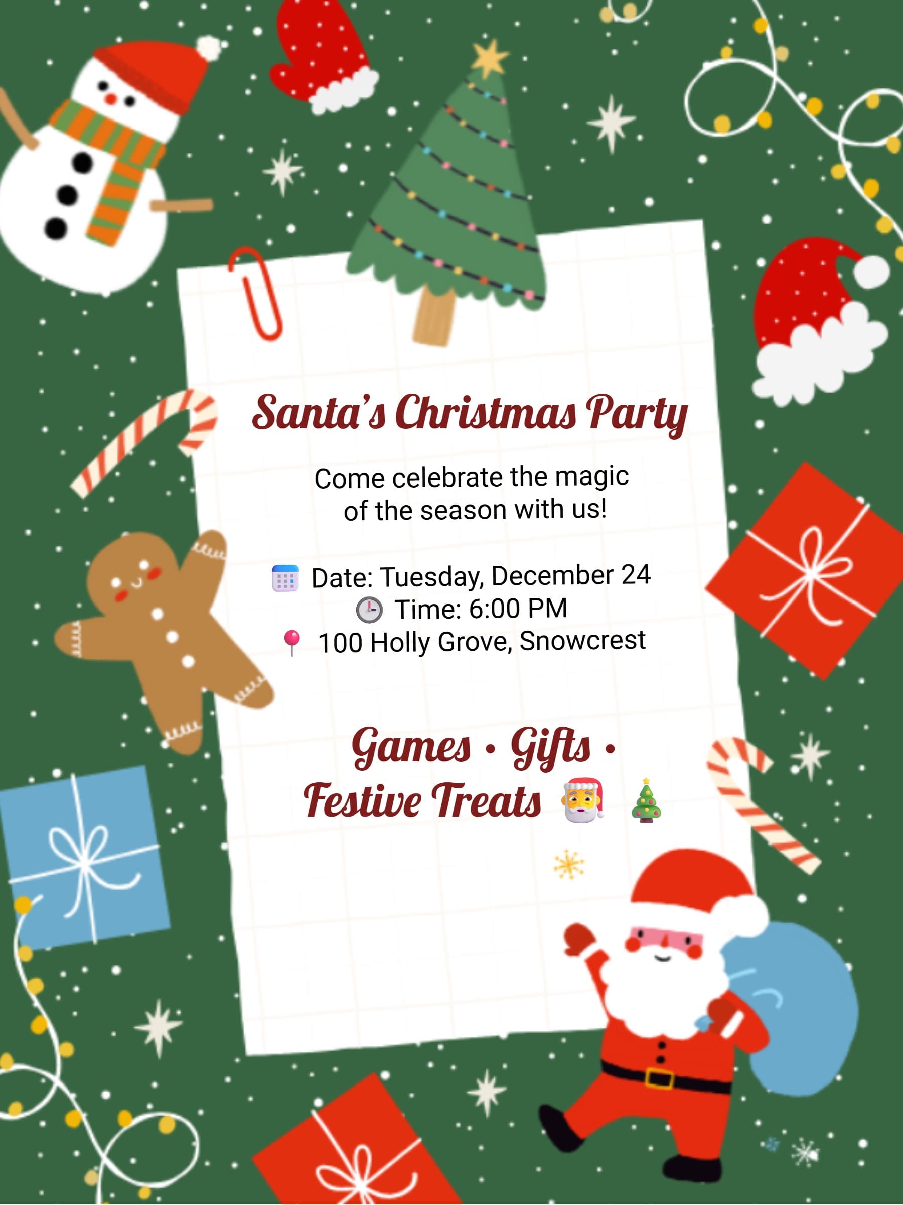 Santa Christmas Party Invitation