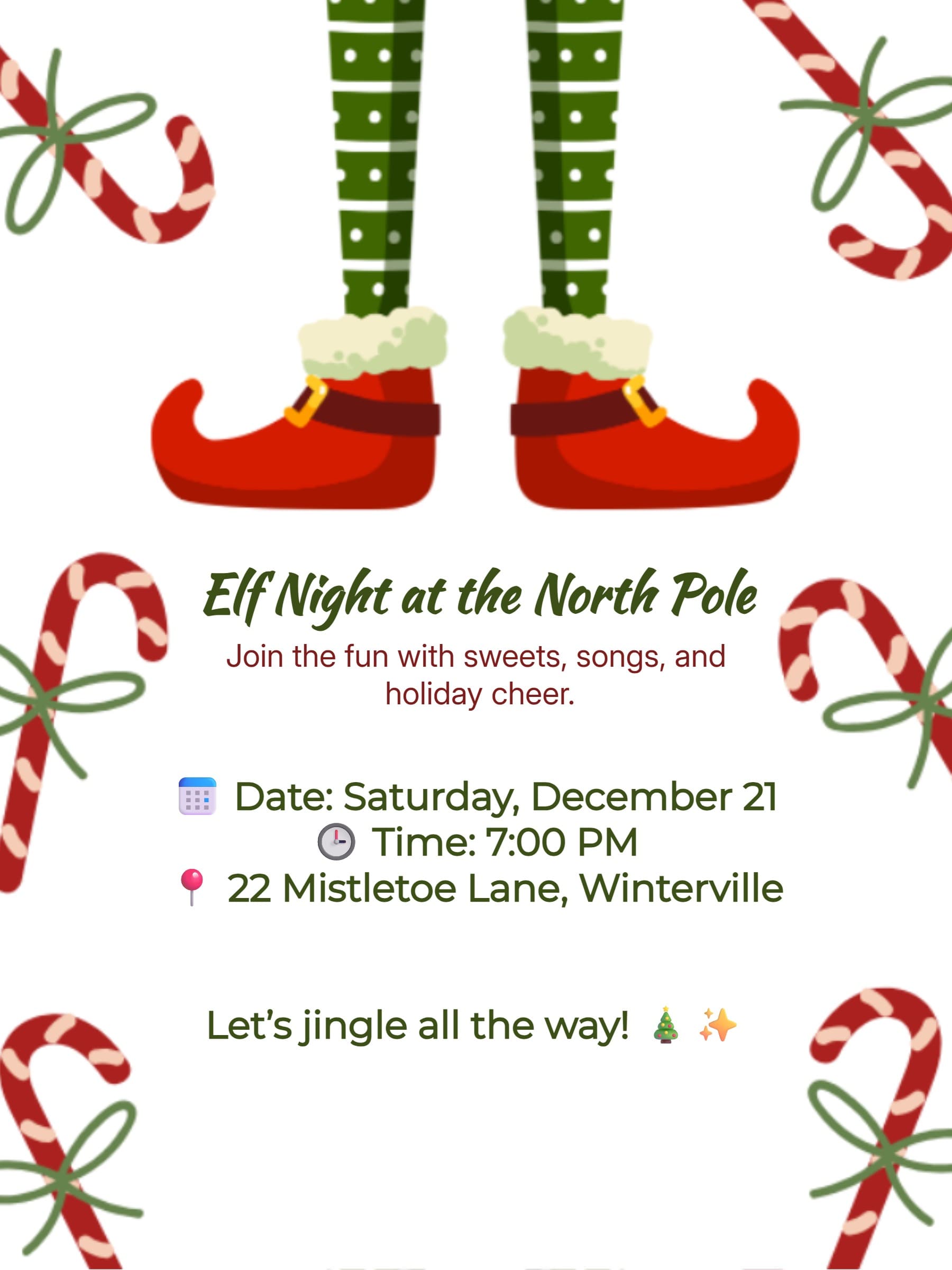 Christmas Elf Party Invitation