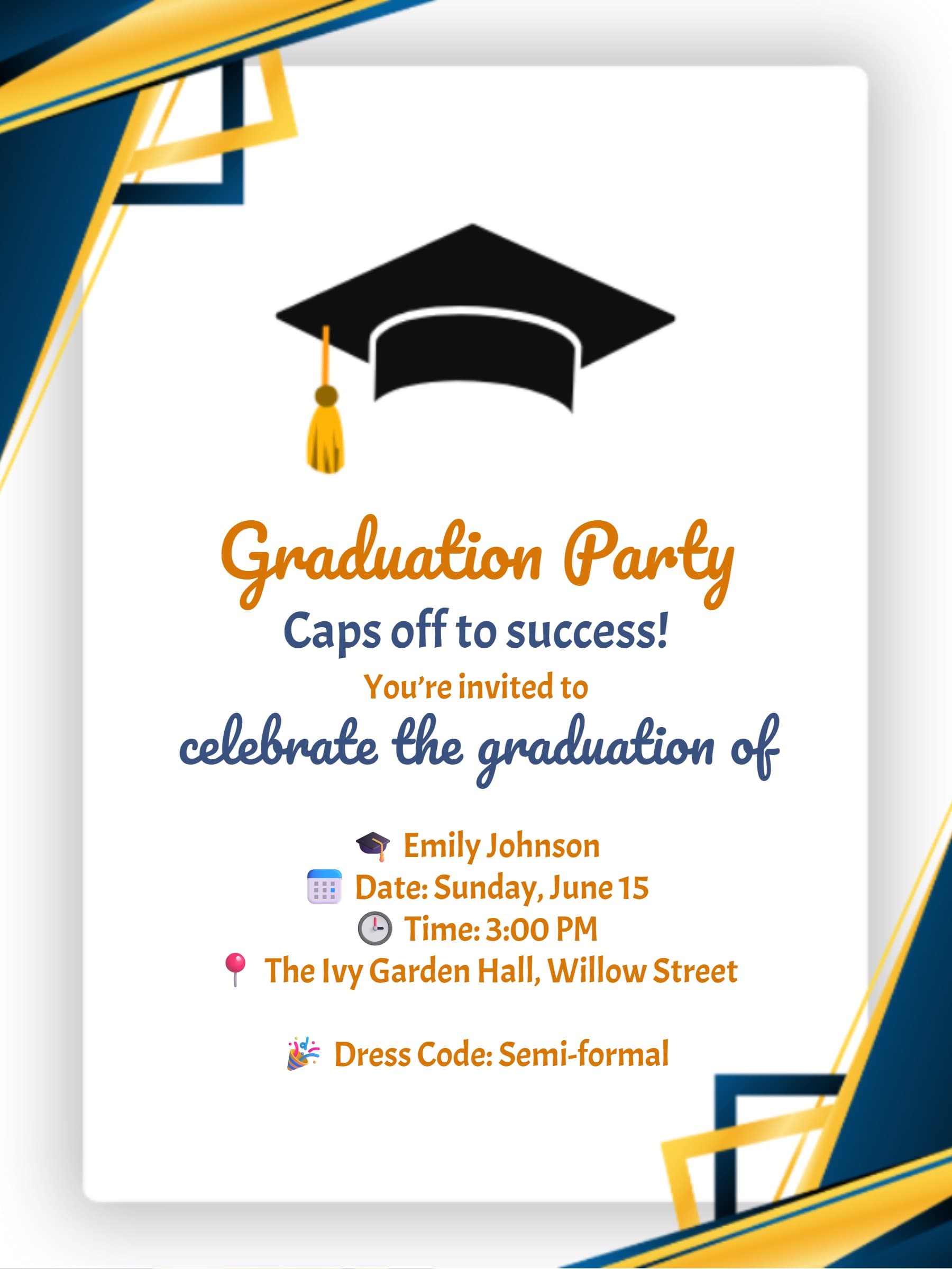 Greenery Elegant Graduation Invitation