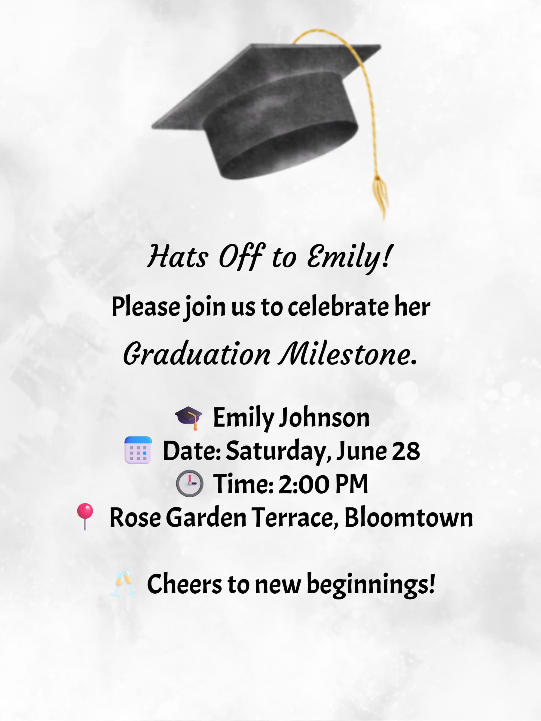 Pink Accent Graduation Invitation