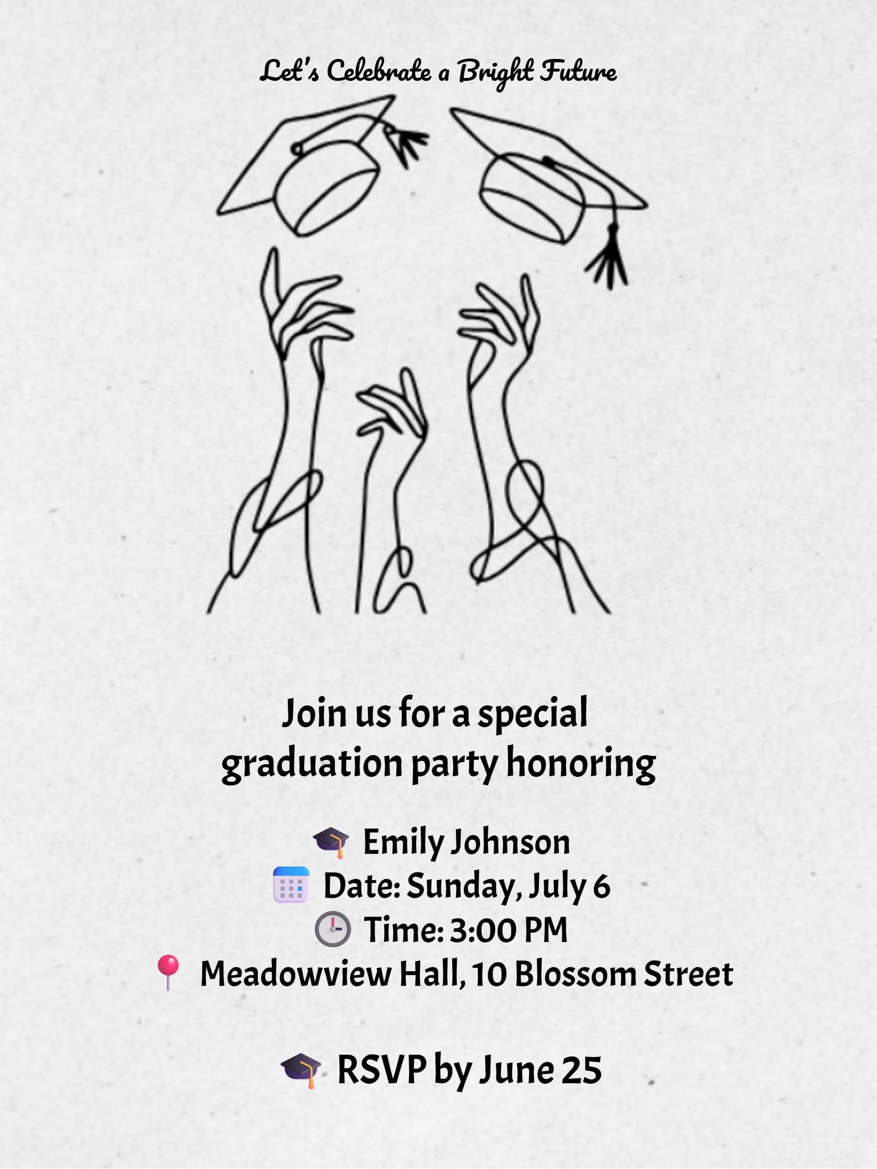 Pastel Floral Graduation Invitation