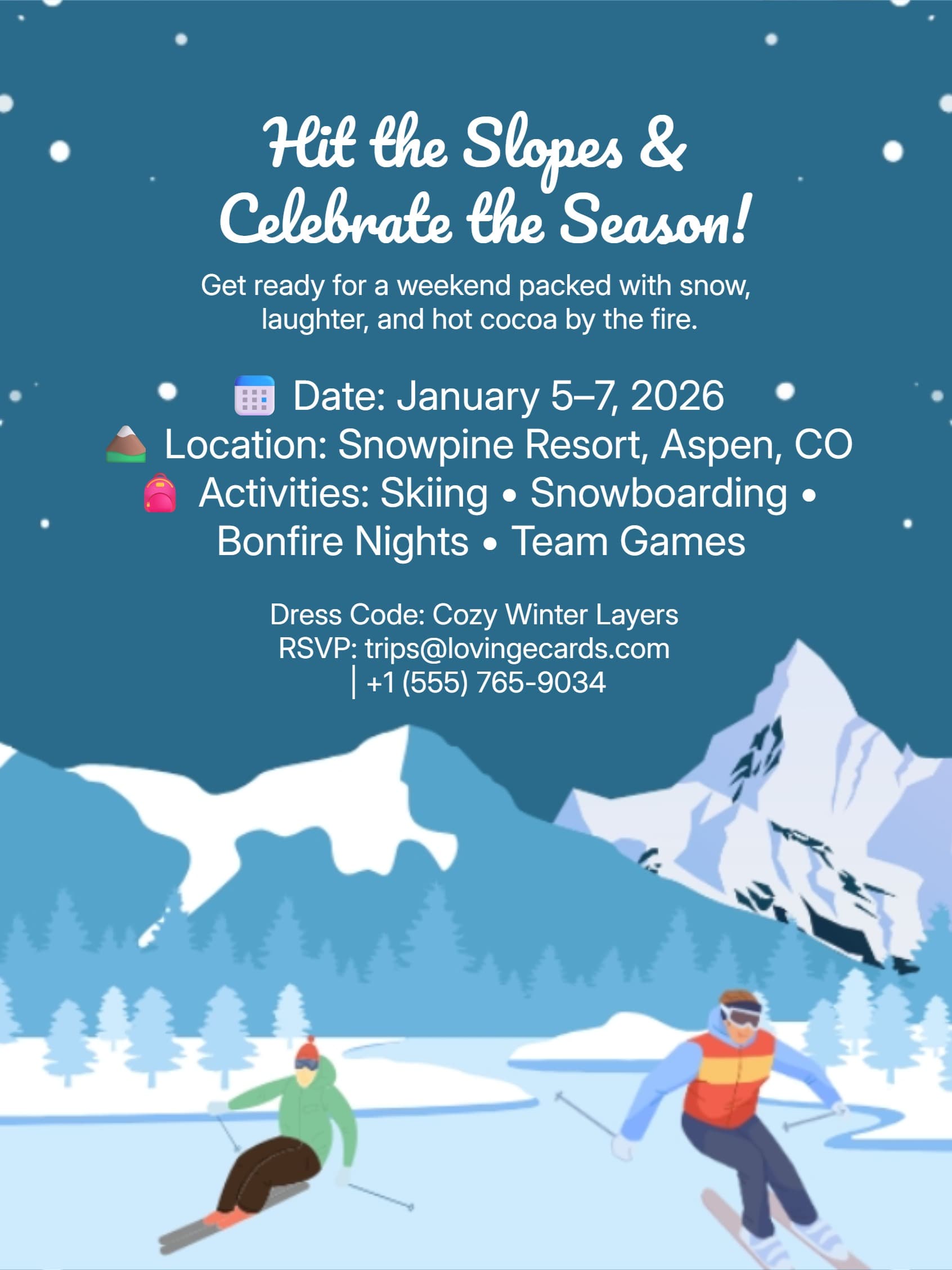 Winter Ski Party Invitation