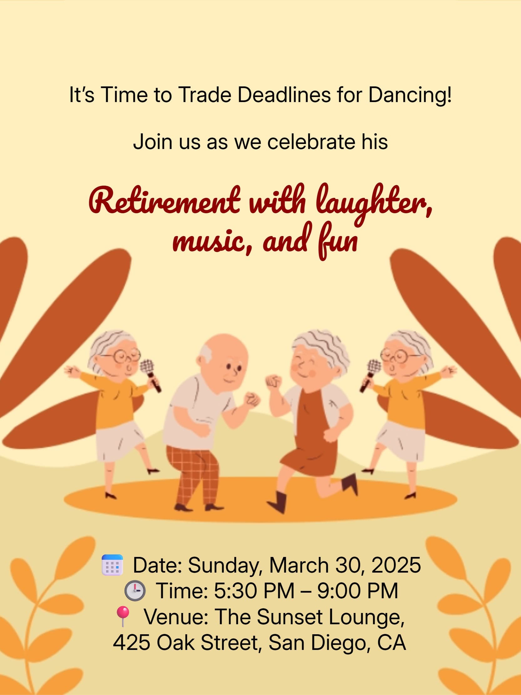 Fun & Lighthearted Retirement Invitation