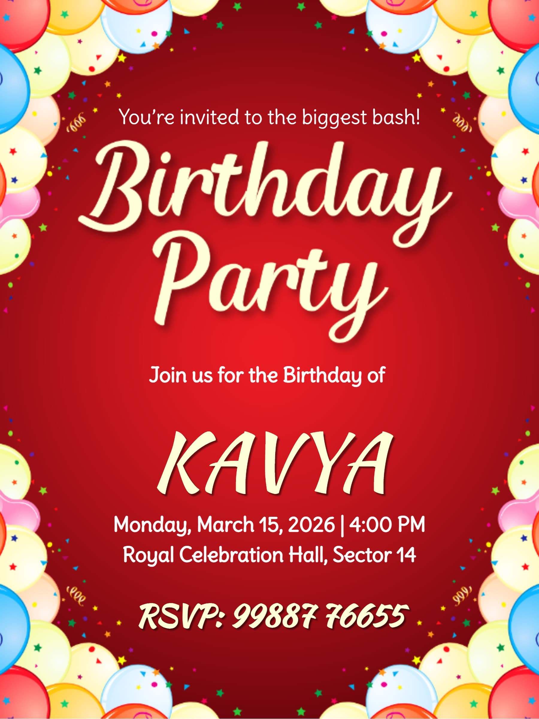 Classic Red Invitation Card