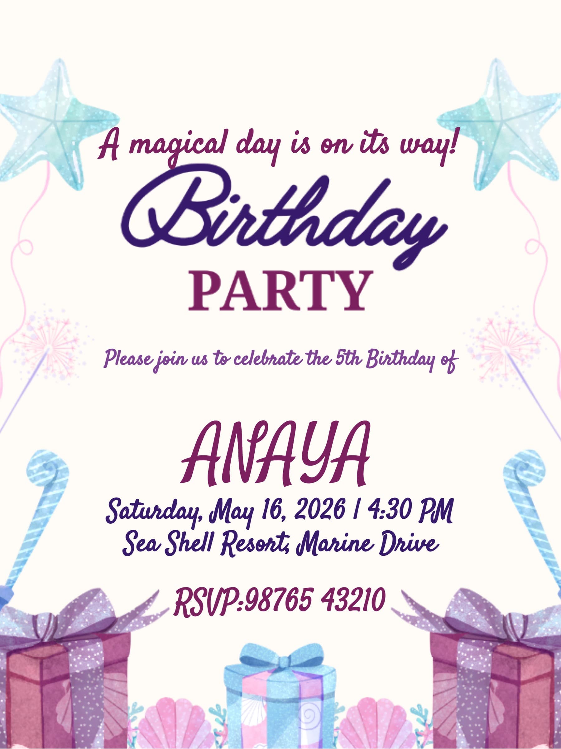 Aqua Theme Digital Invitation