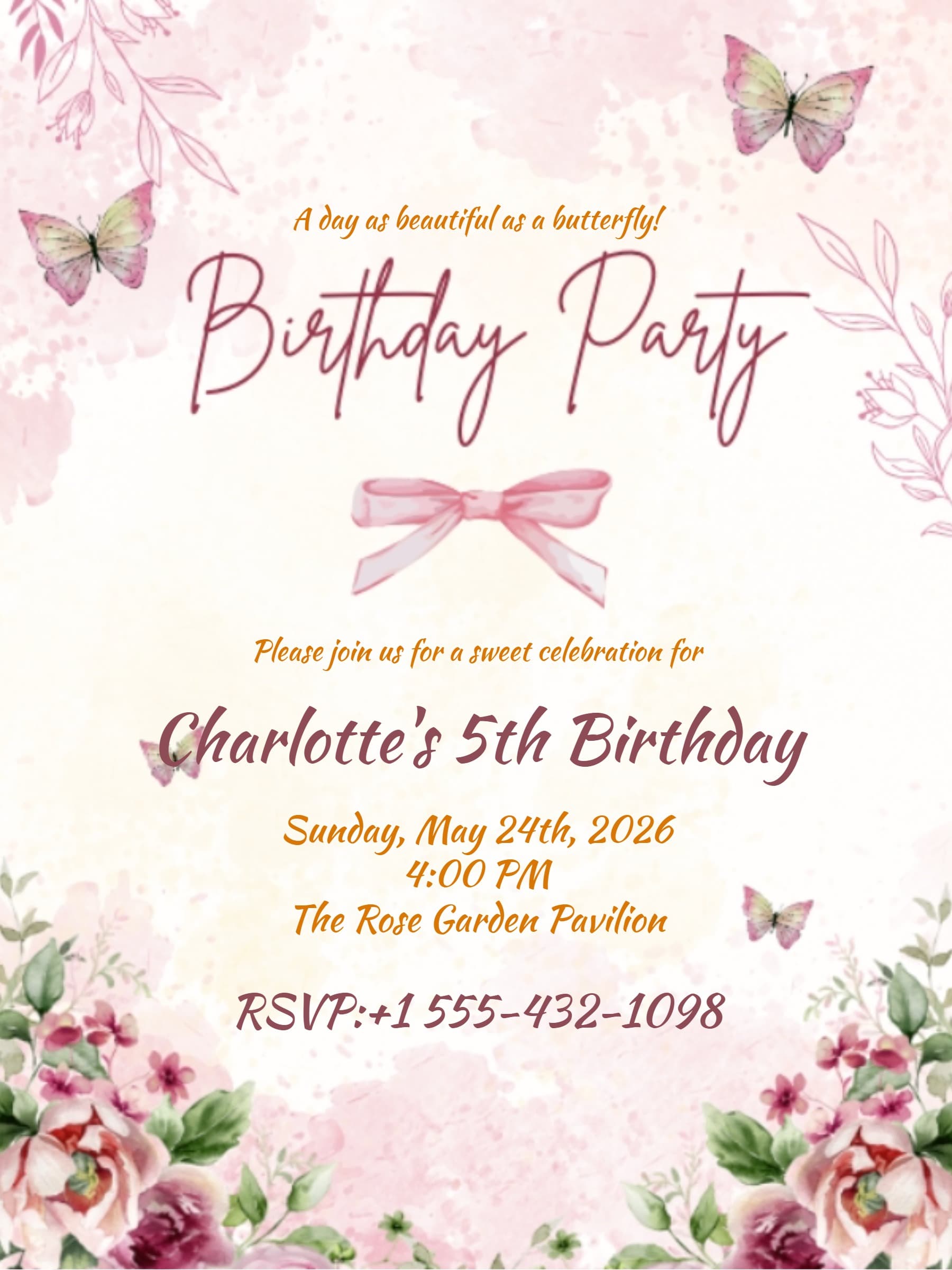 Floral Wate rcolor Design invitation