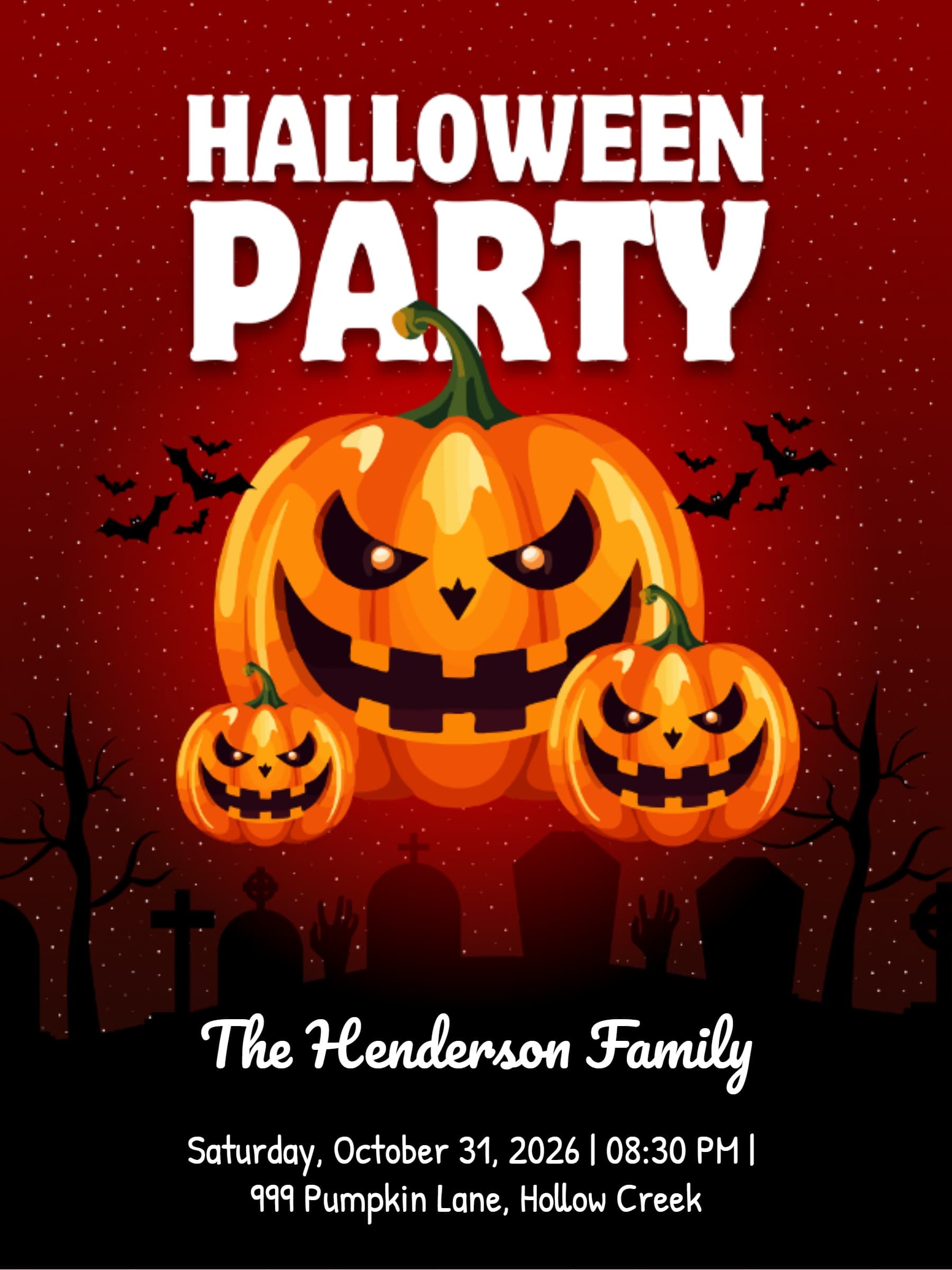 Scary Pumpkins Red Halloween