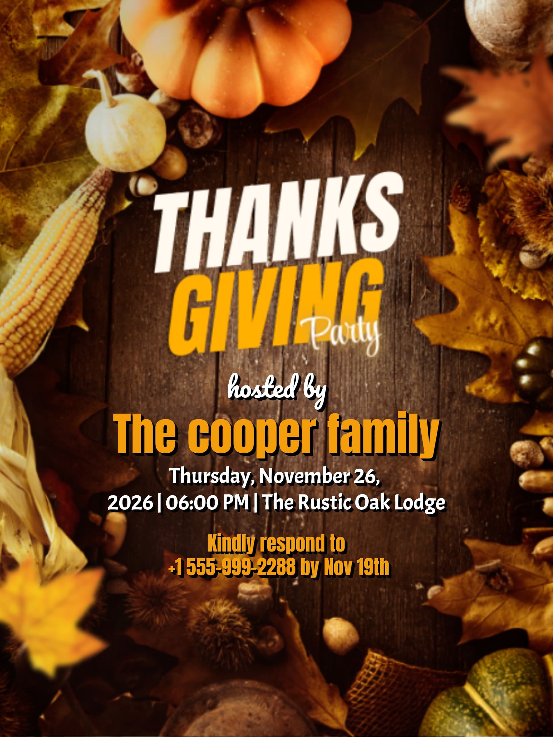 Thanksgiving Rustic Wood