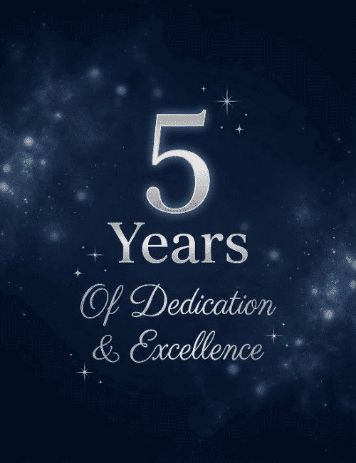 5 Years of Dedication & Excellence – Milestone Work Anniversary Card