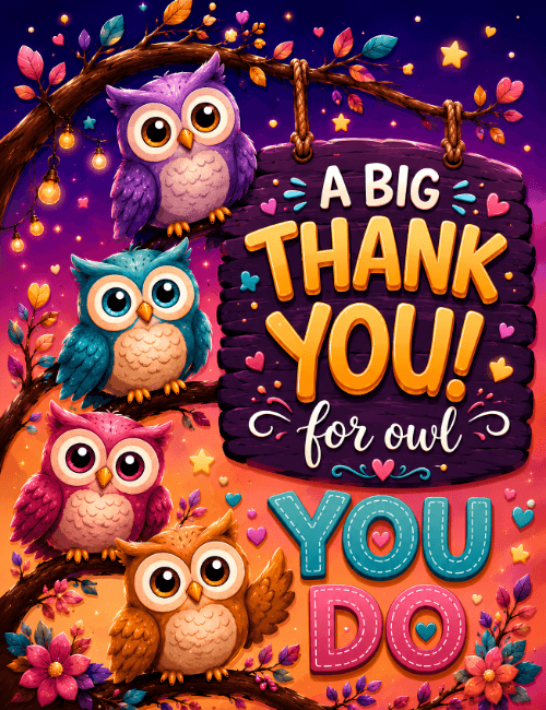 A Big Thank You For Owl You Do Card