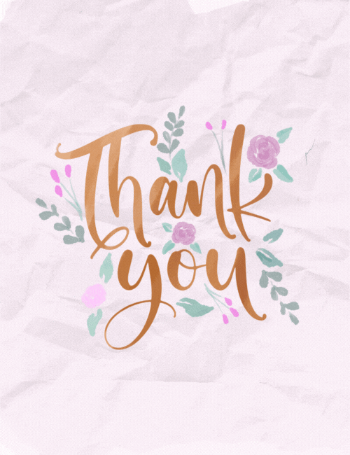 Animated Floral Thank You Card – Pastel Watercolor Flowers & Handwritten Script