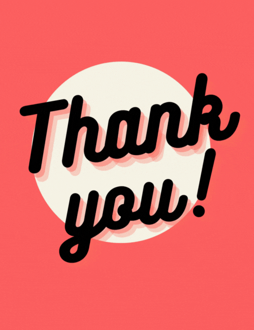 Animated Retro Thank You Card – Bold Script Typography on Coral Background