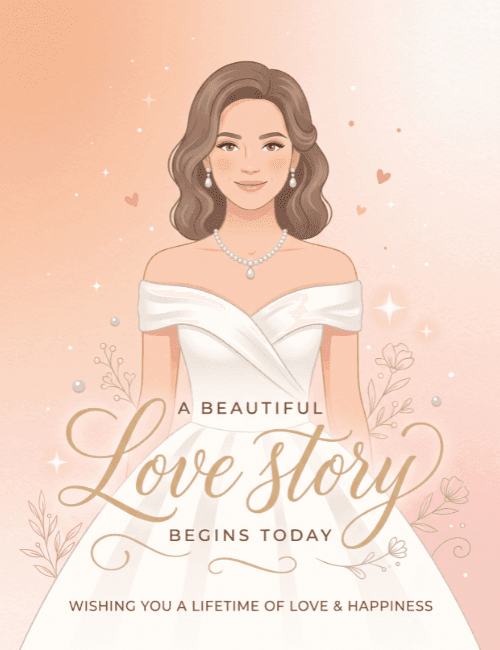 A Beautiful Love Story Wedding Card