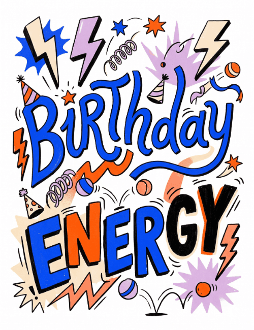 Birthday Energy Fun Greeting Card
