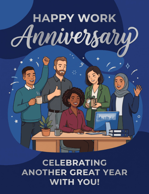 Celebrating Another Great Year Work Anniversary Card