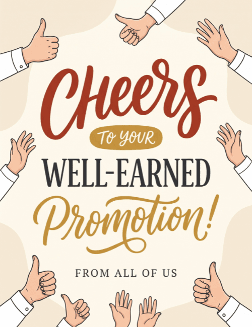 Cheers to Your Well Earned Promotion Card