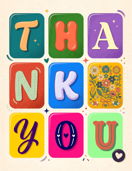 Colorful Thank You Card