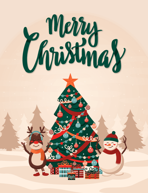Cute Snowman Christmas Card