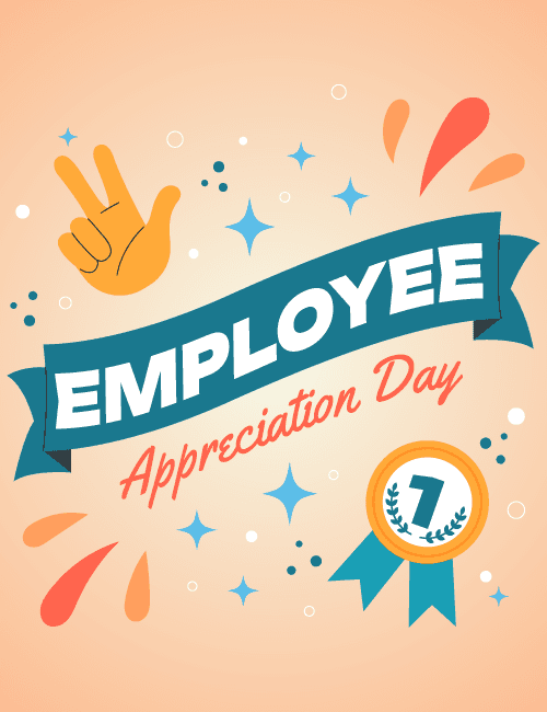 Colorful Office Card – Employee Appreciation Day Award Ribbon Design card preview