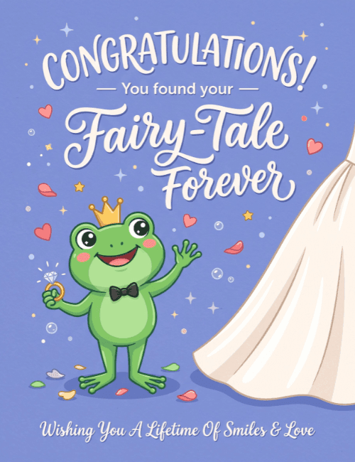 Fairy Tale Forever Cute Wedding Card
