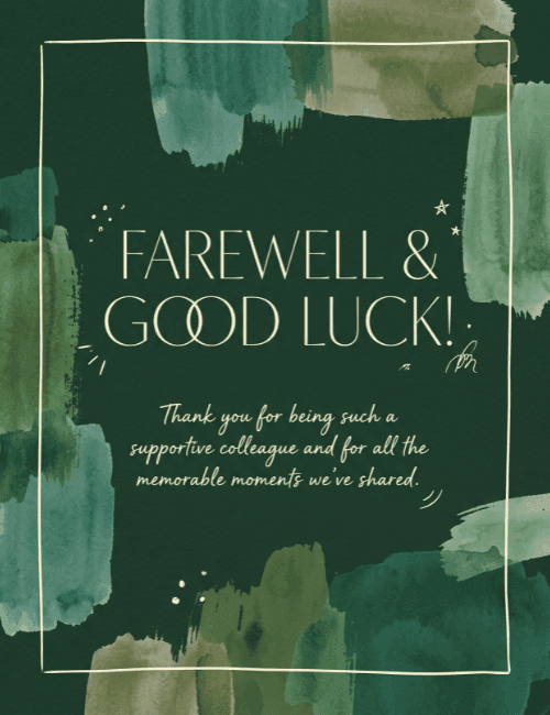 Farewell And Good Luck Colleague Card