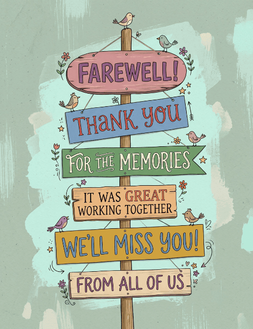 Farewell Thank You for Memories Card