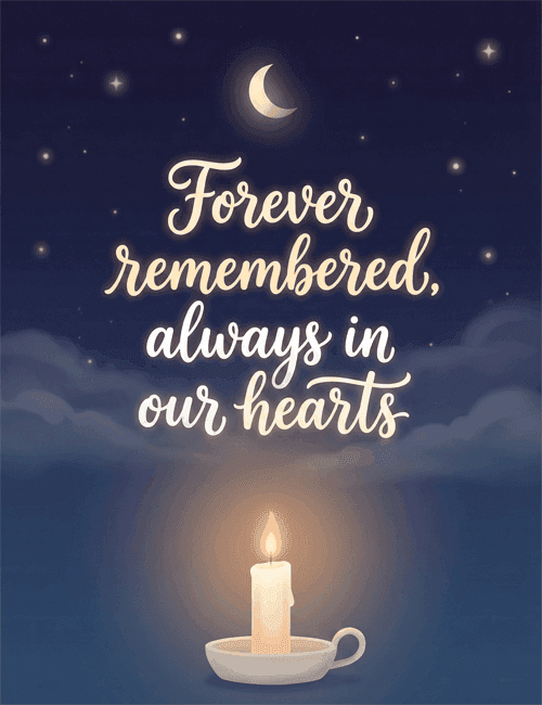 Forever Remembered Always in Our Hearts Sympathy Card